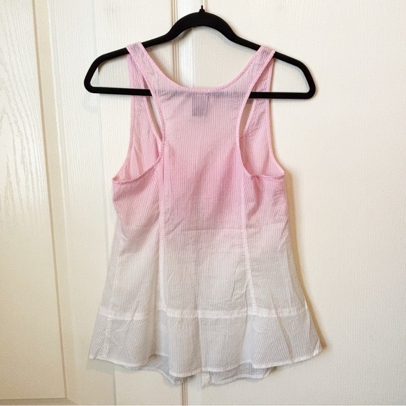 Free People Ombre Pink White Front Zipper Tank Top Fairycore Coquette Size 4 - Picture 5 of 11